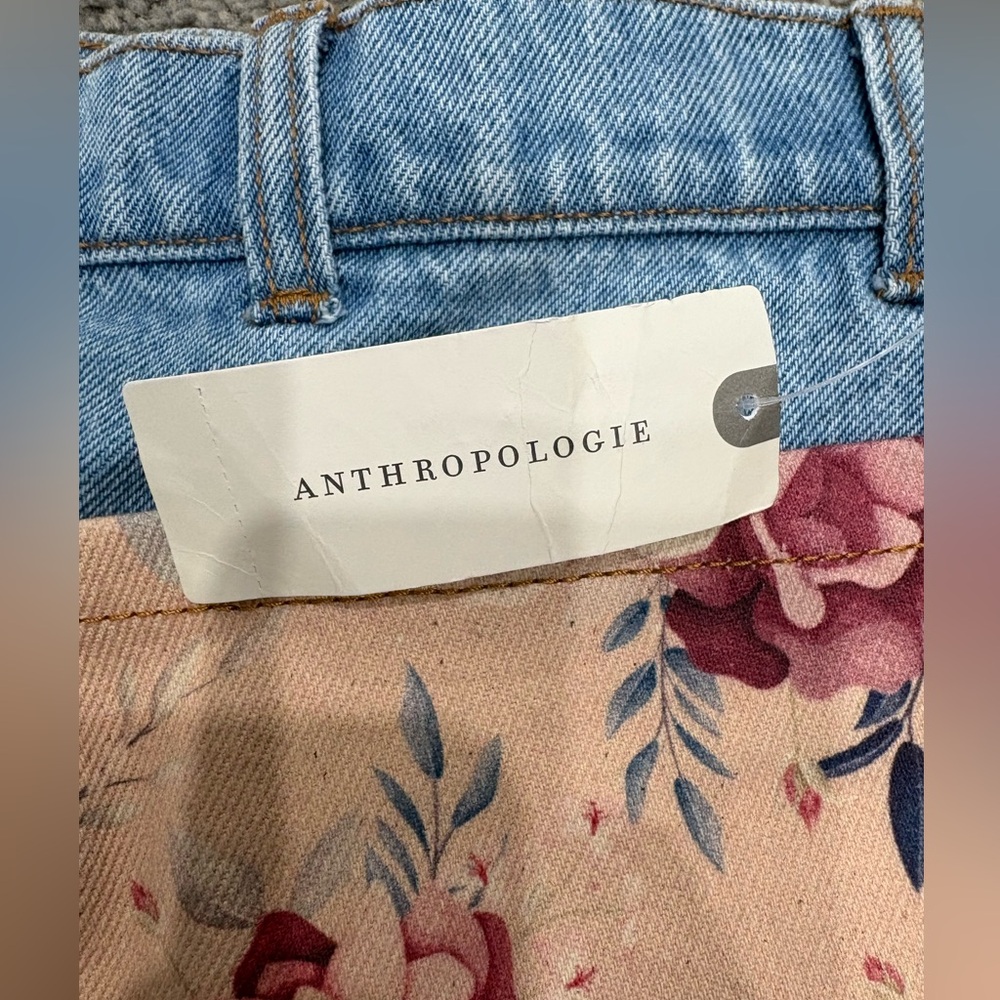 Anthropologie NWTO jean shorts with floral pockets - Picture 6 of 12